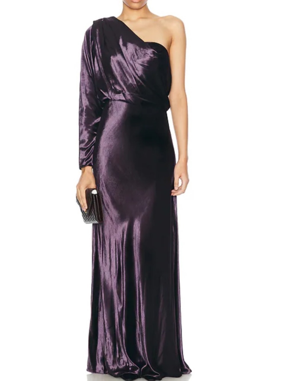 New Zimmermann Illustration Asymmetric Velvet One-Shoulder Draped Gown Size 4